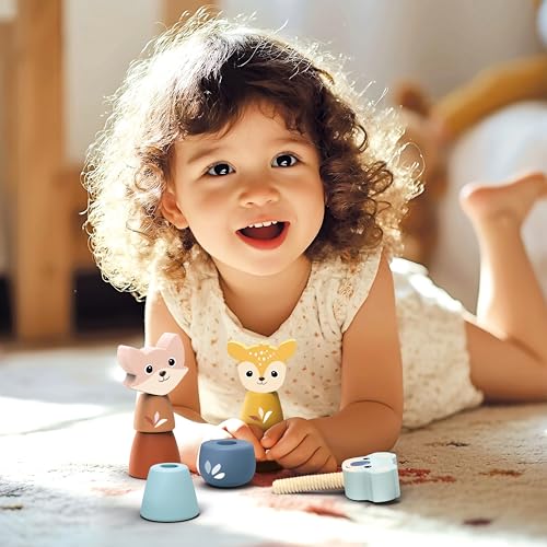 SPEEDY MONKEY Wooden Screw Toys | Animal Nuts & Bolts Set Montessori Toy - color: Screw Toys