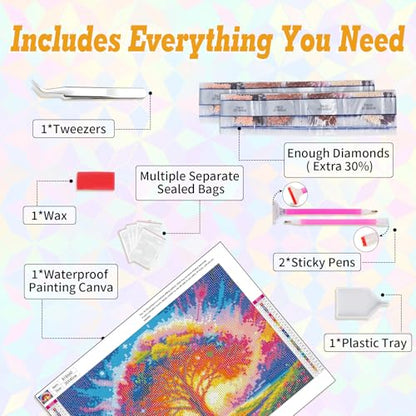 Tree of Life Diamond Art Kits for Adults Beginners 12x16 in, DIY Craft Gift - color: DP-US07