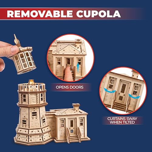 UGEARS Split Rock Lighthouse 3D Wooden Puzzles for Adults – Wooden Model Kits for Adults, Crafts for Adult, Model Kits to Build, Wooden 3D DIY Model Brain Teaser, Hobby Set