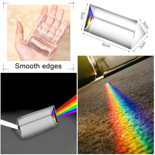 SiliFine 24 Pack 2.5 Inch Clear Triangular Glass Prisms Bulk - size: 2.5 Inch