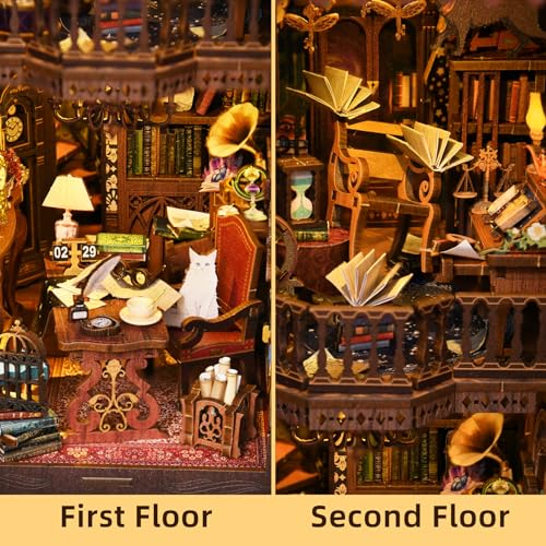 Book Nook Kit, Book Nook Kits for Adults DIY Booknook Model Build - color: Wonder Library