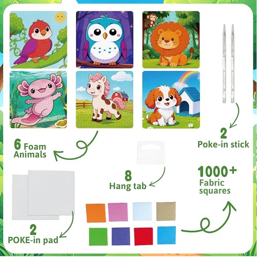 AGENTLAN Animal Poke Art Kit,Mess-Free Crafts for Kids Ages 3-8 - style: Animal