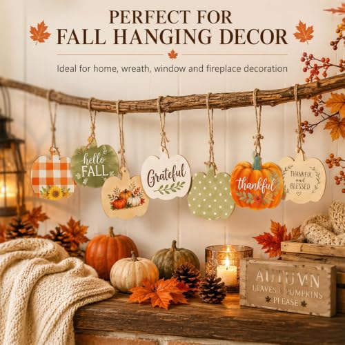 MAQIHAN Wooden Pumpkin Craft Kit 30 Pcs - Unfinished Fall Halloween Decor - size: Pumpkin