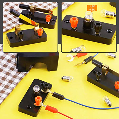 20 Pcs Electrical Circuit Experiment Kit Includes Screw Base Light Bulbs, Miniature Bulb Holder, Wire Connector, D Battery Holder, Series Circuits DIY Materials - style: Electrical Circuit Experiment Kit