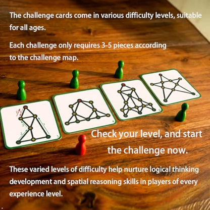 Original Strategy Board Game - 58 Unique Puzzles, Boost Logic and Problem Solving Skills, 1-2 Players, Easy-to-Learn Rules with 58 Challenges from Easy to Expert, Ages 8+, Educational fidget Game