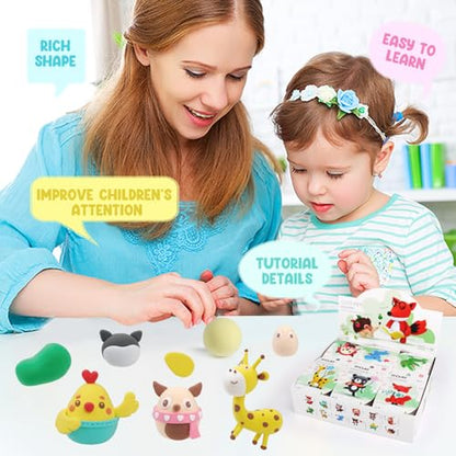 LOUFOR Air Dry Clay Kits for Kids, 12 Boxes - color: #04-Cute Pet Academy