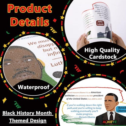 gisgfim Black History Month Bulletin Board Decoration Set African American Inspirational Borders Cutouts for Classroom School Bulletin Board Craft Home Wall(Black History Month) - style: Black History Month