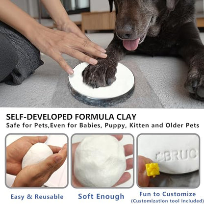 MYPAWLETS Dog or Cat Pawprints Keepsake Kit,Make 2 Clay Paw Print Ornaments,Soft & Non-Toxic Clay,Pet Paw Prints Impression Kit,Dogs Christmas Tree Ornament,Gift for Pet Lovers