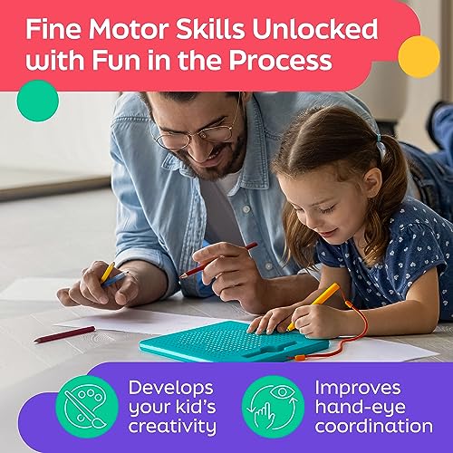 Magnetic Drawing Board for Kids & Toddlers, Airplane & Car Ride Activities - size: Square Blue