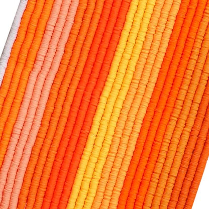 JMUQ 28 Strands Orange Clay Beads Bracelet Making Kit, Friendship Preppy Flat Polymer Clay Heishi Beads for Bracelets Jewelry Making Kit, DIY Arts and Crafts Gifts - color: Orange Series