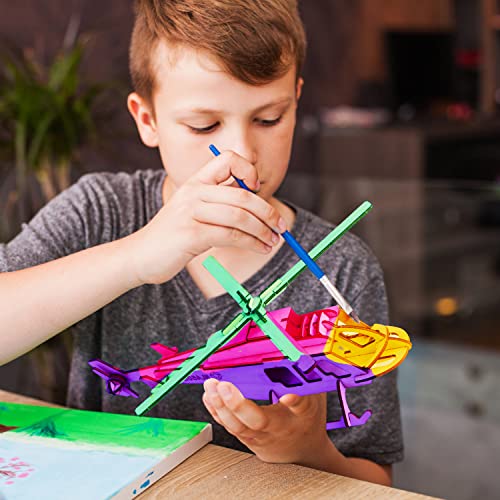 calary 3D Wooden Puzzle Simulation Animal Dinosaur Assembly DIY Model Toy for Kids and Adults,Set of 6 - style: B- Miliatary Vehicles