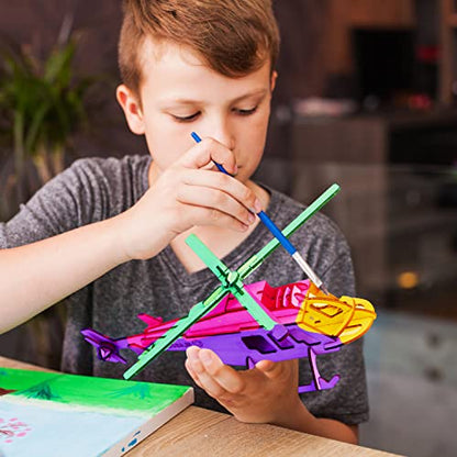 calary 3D Wooden Puzzle Simulation Animal Dinosaur Assembly DIY Model Toy for Kids and Adults,Set of 6 - style: B- Miliatary Vehicles