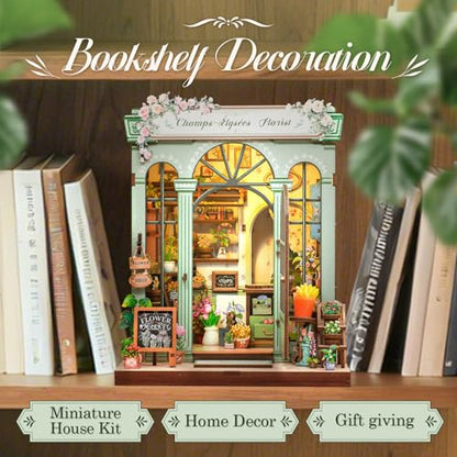 CUTEBEE Book Nook Kit for Adults, DIY Miniature Greenhouse Kit - color: Champs-élysées Florist