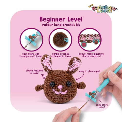 Rainbow Loom Loomigurumi Choco Bunny Kit - DIY Rubber Band Amigurumi Set - style: Choco Bunny