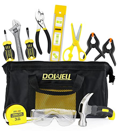 DOWELL Tool Set with Tool Bag, Real Hand Tools for Boys& Girls, Age 12+ - size: 11 Pcs-Yellow