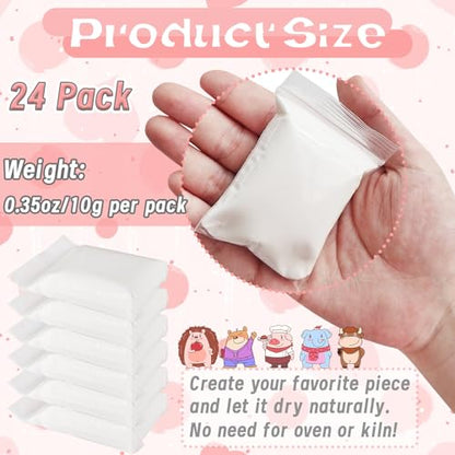 24 Pack White Air Dry Foam Clay,8.5oz DIY White Model Clay,Soft Bulk Modeling Foam Clay for Gift,Rewards,Arts & Crafts - color: White - 24 Pack