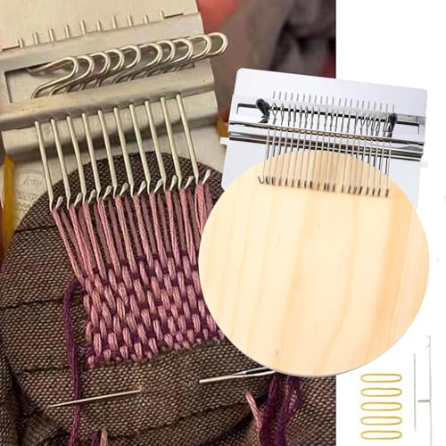 Darning Mini Loom Machine, Speedweave Darning Loom Quickly Mini Mending Convenient Darning Loom for Mending Jeans Socks Clothes Loom Machine Makes Beautiful Stitching Diy Weaving Arts (21 Hooks) - size: 21 Hooks