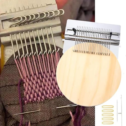 Darning Mini Loom Machine, Speedweave Darning Loom Quickly Mini Mending Convenient Darning Loom for Mending Jeans Socks Clothes Loom Machine Makes Beautiful Stitching Diy Weaving Arts (21 Hooks) - size: 21 Hooks