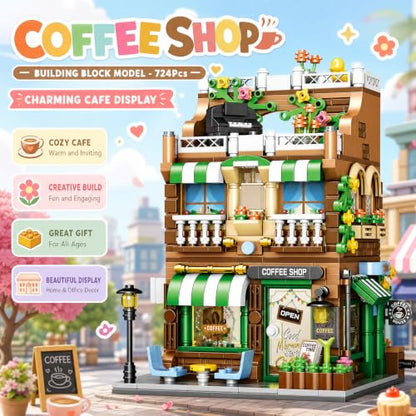City Street View Building Blocks, Modular Architecture Model - color: Mocha Toned