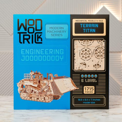 Wood Trick Terrain Titan Bulldozer 3D Wooden Puzzles for Adults to Build