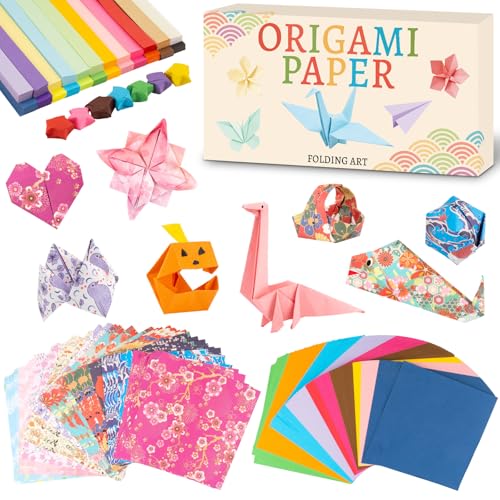 Origami Paper Kit, Japanese Style Double Sided & Star Origami Paper for Kid - style: Japanese style+Stars