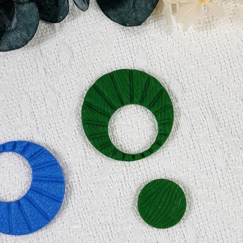 Xaekicr Sunburst Ring Polymer Clay Cutters – Textured Circle Clay Cutters and Tools for Polymer Clay Jewelry Making and DIY Earrings - color: 2G color