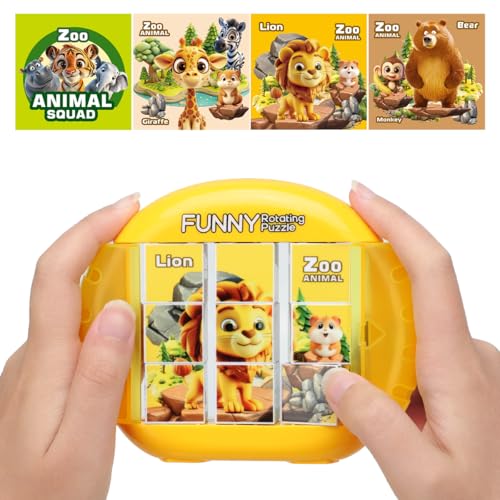 Rotating Puzzle for Toddlers Kids 3+, Travel Essentials Toys - color: Zoo Animal Squad