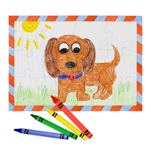 Hygloss 8 Blank Jigsaw Puzzles with Envelopes – 5.5 x 8 Inch, 12 Pieces Each – DYI Party invites, Perfect for Decorating, Kids' Activities, Arts & Crafts or Party Favors - size: 12 Puzzle Pieces, style: 8 Puzzles with Envelopes