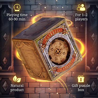 iDventure Cluebox Camelot, Escape Room in a Wooden Puzzle Box for Adults - color: Camelot