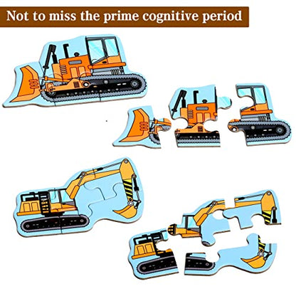 Magnetic Puzzles for Kids Ages 3-5, Travel Toddler Excavator Puzzle Toy - style: Engineering vehicle