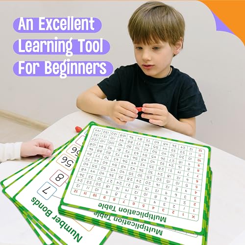 8 Packs Number Bond Whiteboards,Double Sided Dry Erase 1-12 Multiplication Chart Board Writable and Erasable White Board for Kids, Students,Classroom and Home (Each Measures 12” x 9”) Mathematics - color: Multiplication Learning Cards