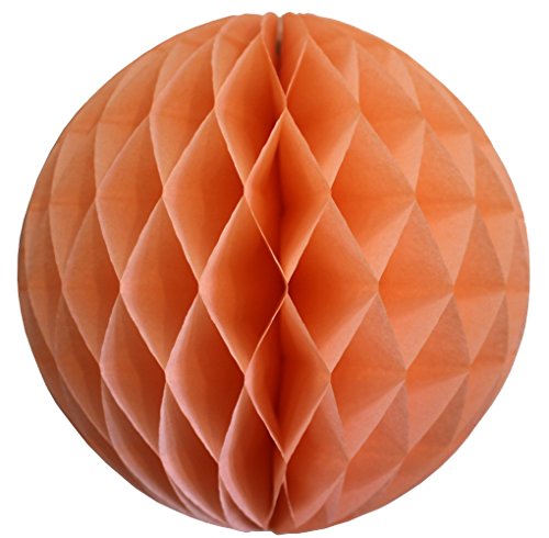 Peach Honeycomb Balls, Set of 3 (12 inch, 8 inch, 5 inch) - color: Peach