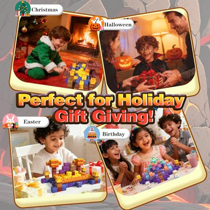 Rurvale Magnetic Blocks, Building Toys for Toddler 3+ Year Old Boy and Girl - color: 200pcs