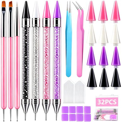 32Pcs Rhinestone Picker Tool, Nail Bedazzling Tools Rhinestones Wax Pencil