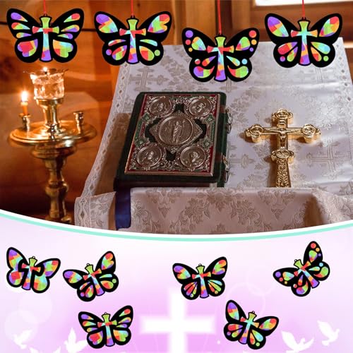 Sinload 24 Pcs Religious VBS Butterfly Cross Crafts DIY Butterfly Crafts - style: Butterfly