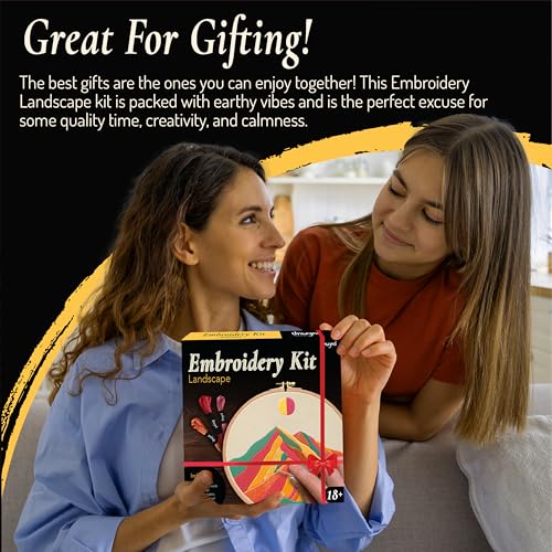 Unwynd Embroidery Kit Landscape for Adults and Beginners,Cross Stitch Craft - style: Pack of 1 - Landscape