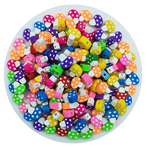 200pcs Mushroom Polymer Clay Beads - color: Mushroom