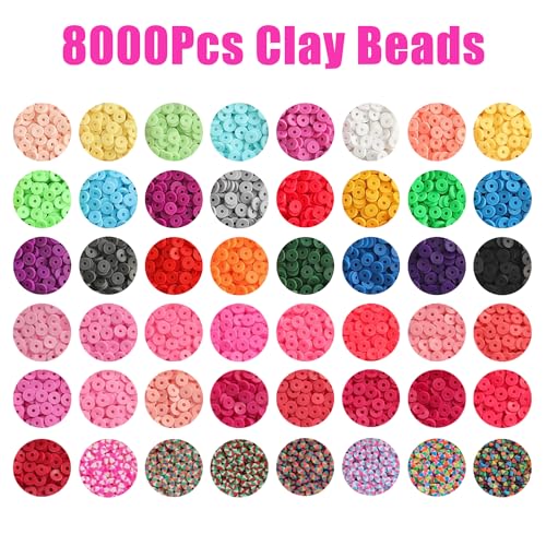YMSDZHL 7100PCS 48 Color Polymer Clay Beads Friendship Bracelet Making Kit - size: 7100+PCS
