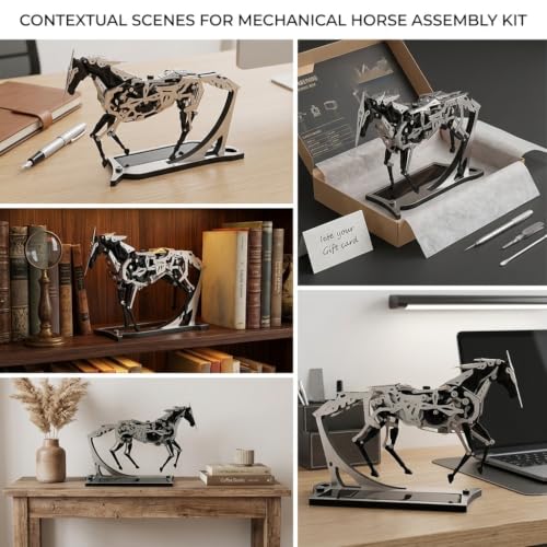 Solar Mechanical Horse, 3D Metal Puzzles for Adults, Automaton Desk Art