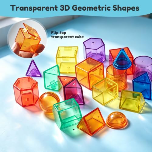 TOMMYHOME 3 Dimensions Shapes for Teaching - Table Math Manipulatives