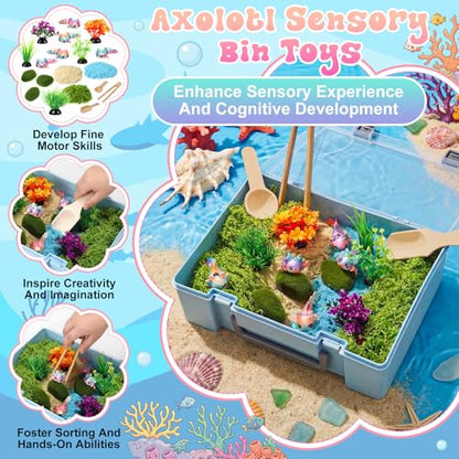 Jenaai Axolotl Sensory Bin Axolotl Sandbox Sand Kit Sensory Bin Filler Toy - style: Axolotl