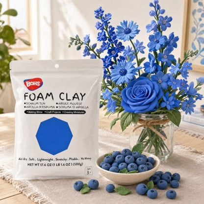 BOHS Foam Clay, Blue Air Dry Modeling Clay, 1.1 lb - color: Blue, size: 500 g