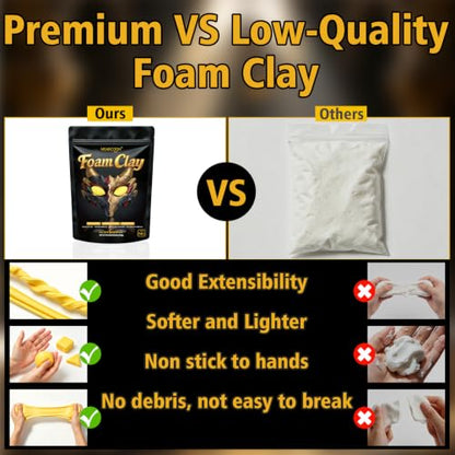 MEARCOOH Modeling air Dry Foam Clay Yellow Cosplay Magic Clay 300g - color: Yellow, size: 300g