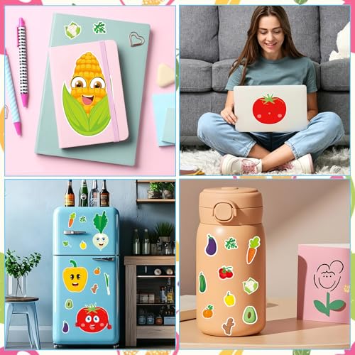24 Sheets Vegetables Make a Face Sticker, Make Your Own Vegetables Stickers Mix and Match Sticker for Home School Classroom Crafts Activities Reward Birthday Party Favors - style: Vegetables