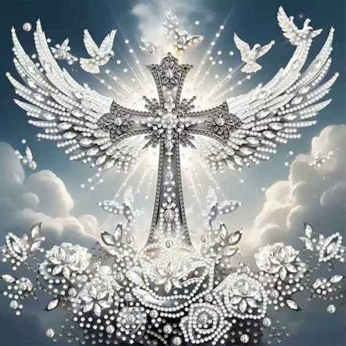 5D Cross-Angel Wings Diamond Painting Kits for Adults,Diamond Painting kits - color: YP080