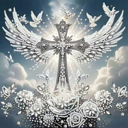 5D Cross-Angel Wings Diamond Painting Kits for Adults,Diamond Painting kits - color: YP080
