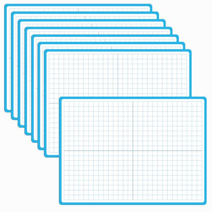 8 Packs XY Axis Graph Dry Erase Board, Double Sided Dry Erase Board Writable and Erasable Math Learning White Board for Kids, Students, Classroom and Home (Each Measures 12” x 9”) - color: Xy Axis Graph