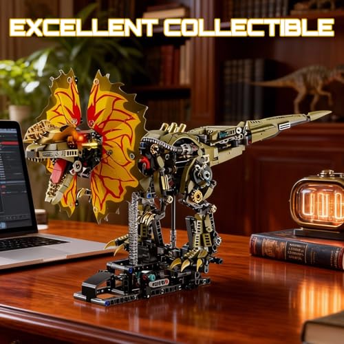 HJPLPXH Mechanical Dilophosaurus Building Blocks Set–Collectible Dino Model - style: Motor Dilophosaurus