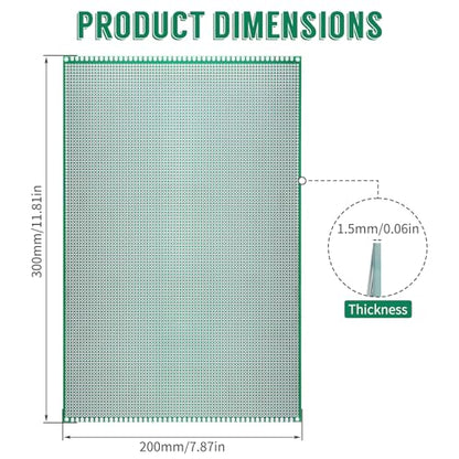 2 Pcs PCB Board, 20x30cm, Tinned Through Holes, Solder-able - size: 200*300mm