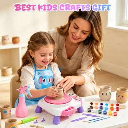 Pottery Wheel for Kids, Air Dry Clay Craft Kit with USB Power, Ages 6+ - color: Purple U